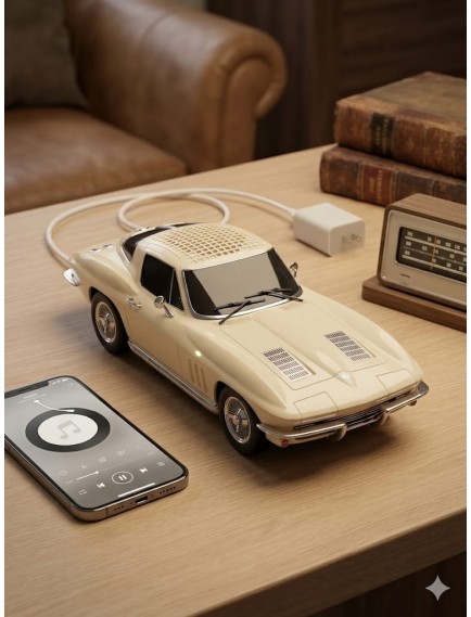 SES BOMBASI NOSTAJİ ARABA BLUETOOTH HOPARLÖR 1956 MODEL KREM RENK